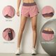 thumbnail image 2 of Mujeres Pantalones cortos para correr 2 en 1 con bolsillo Cintura ancha Capa de cobertura Forro de c JM Pantalones cortos deportivos(M), 2 of 7