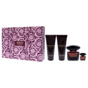 Versace Versace Crystal Noir , 4 Pc Gift Set 3oz EDP Spray, 0.17oz EDP Spray, 3.4oz Body Lotion, 3.4oz Shower Gel