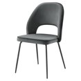 thumbnail image 5 of Side Dining Chair, Set of 2, Black Grey Gray, Velvet, Modern Contemporary, Kitchen Room Cafe Bistro Restaurant Hospitality, 5 of 8