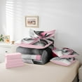 thumbnail image 6 of Castle Fairy Girls Geometric Spiral 7-Piece Twin Bedding Sets,Grey Pink Bedding Comforter Set,Abstract Geometric Breathable Sheet Sets,Breathable Home Decor, 6 of 8