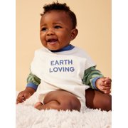 Little Star 100% Organic Cotton 2-Pack Baby Boy Sweatshirt Rompers