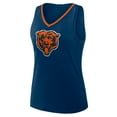 thumbnail image 2 of Women's Logo Athletic Navy Chicago Bears Stellar Win V-Neck Tank Top, 2 of 3