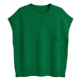 thumbnail image 6 of SUNBS Short Sleeve Sweater Blouses for Women Crew Neck Shirts Loose 3D Floral Tops Fall Knit Vest Trendy Fashion Clothing, 6 of 10