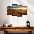 thumbnail image 2 of Elephant Stock Dog Watching Sunrise Wall Art - Horizontal Multi Panel Canvas - Living Room Wall Decor - Animal Multi Panel - Gray And Beige Decor - 24" x 14", 2 of 4