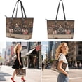 thumbnail image 2 of ZUXONGSY Cartoon Cat Daisy Flower Gift Print Tote Bag with Multifunctional Cosmetic Bags Wallet for Women PU Leather Top Handle Satchel Set with Lightweight Makeup Pouch Card Holder for Business, 2 of 4
