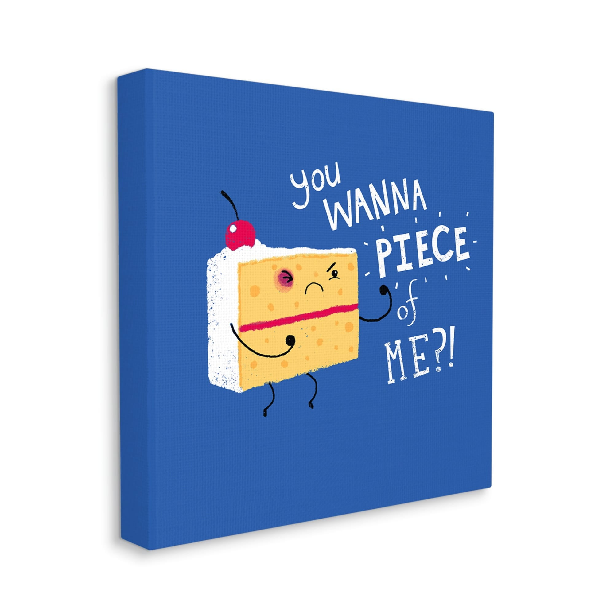 Stupell Industries Wanna Piece Of Me Punk Cake Slice Dessert Typography Canvas Wall Art, 30 x 30, Design by Michael Buxton