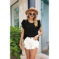 thumbnail image 2 of Short-Sleeved Chiffon Shirt Black XL, 2 of 7