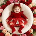 thumbnail image 6 of OJSFQUFP Baby Girl Outfit Christmas Man Romper Dress Cute Infant Xmas Winter Clothes, 6 of 7