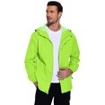 thumbnail image 4 of COOFANDY Men Rain Jacket Green Waterproof Outdoor Lightweight Softshell Raincoat for Hiking Travel, 4 of 6