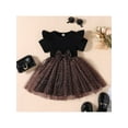 thumbnail image 2 of Qmyliery Kids Girls Casual Dress, Short Sleeve Leopard Printed Ruffled Bowknot Mesh Patchwork Dress, 2 of 8