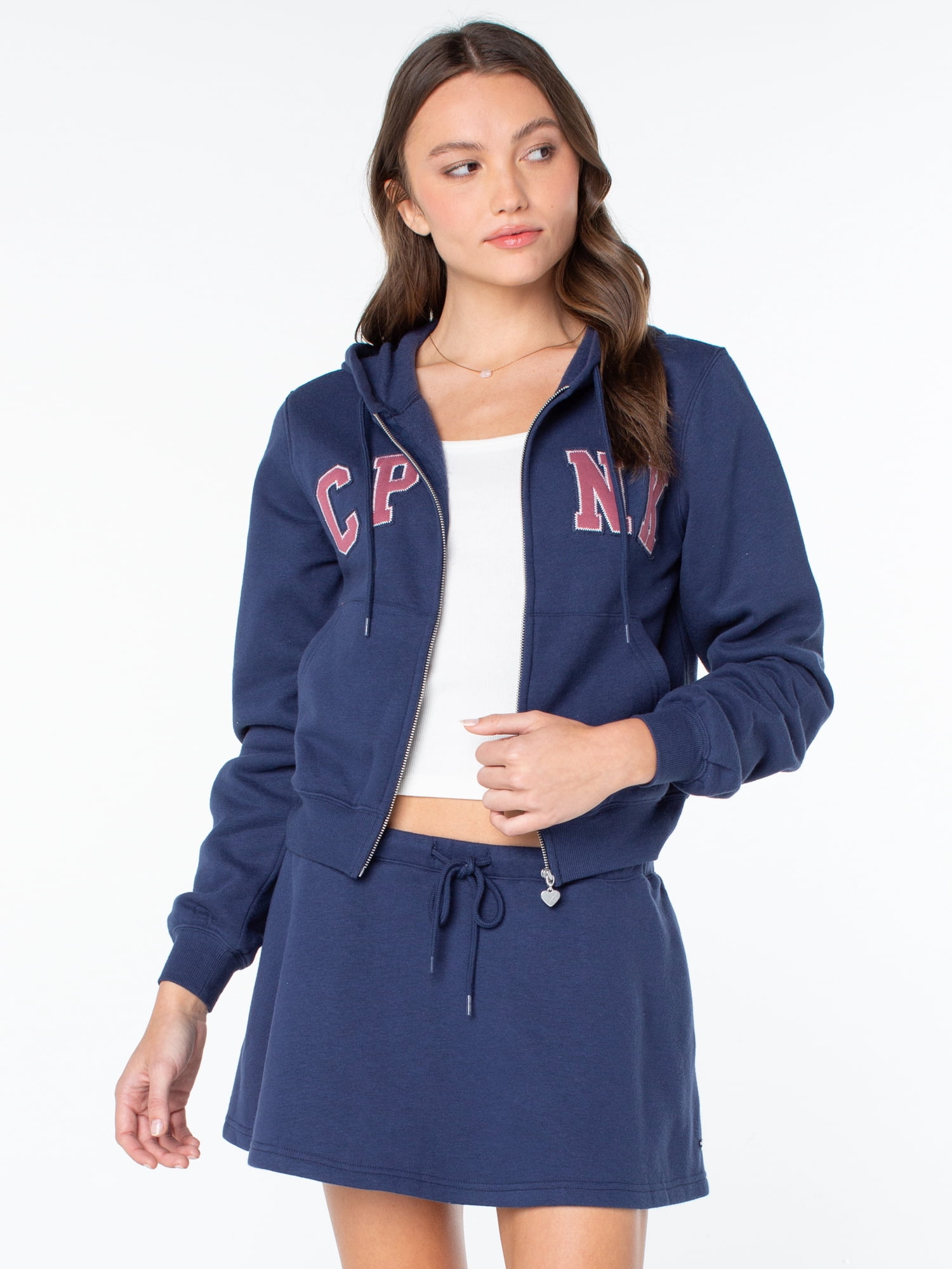 Celebrity Pink Women's Signature Zip Up Fleece Hoodie Sweatshirt, Sizes XS-XXXL