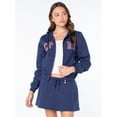 thumbnail image 2 of Celebrity Pink Women's Signature Zip Up Fleece Hoodie Sweatshirt, Sizes XS-XXXL, 2 of 7