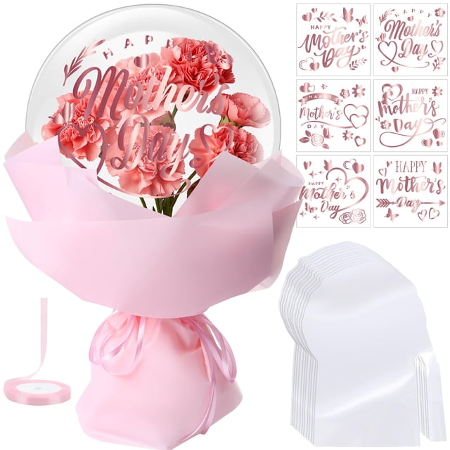 Set de globos Charnoel para el Día de la Madre con 10 globos Bobo transparentes