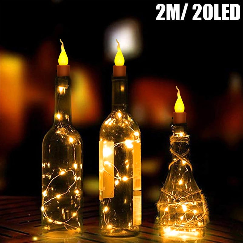 10pcs Warm Wine Bottle Cork Shape Lights 20 LED Night Fairy String Lights Lamp