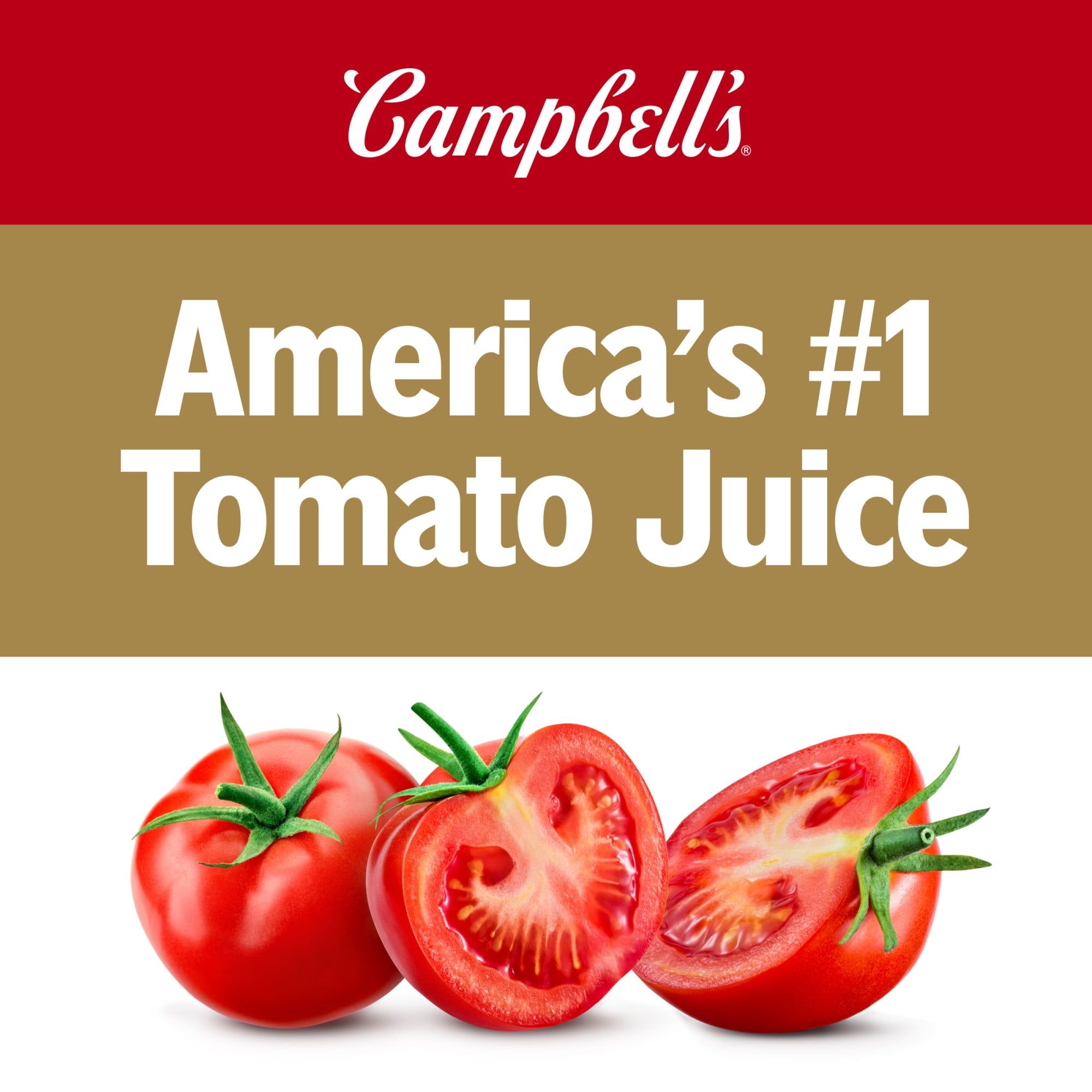 (6 pack) Campbell’s 100% Tomato Juice, 64 fl oz Bottle