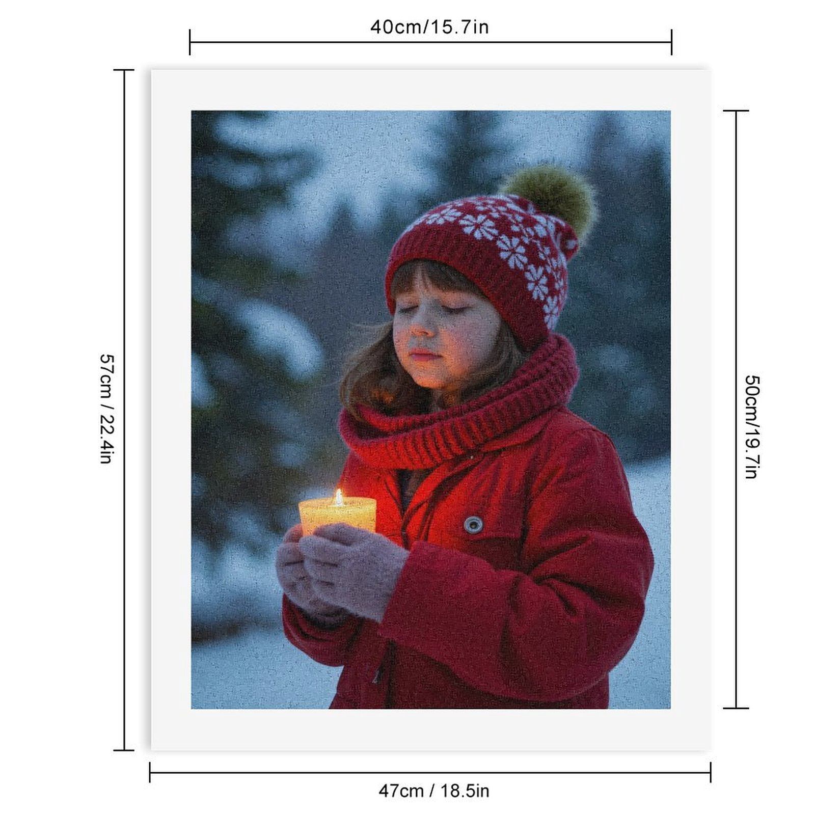 Paint By Numbers Kit for Adults Beginner - DIY Winter Candle Cozy Red Canvas Painting Kits for Adults, Frameless Paint By Number for Adults for Home Wall Decor 16x20 Inch