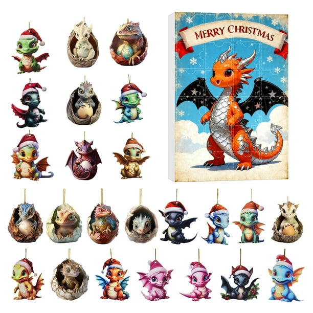 2025 Calendario de Adviento acrílico 2D Drag On Calendario de Adviento de Navidad Colgante divertido Drag On Calendario de Adviento para bebés Adornos navideños Colgante 24 días de Navidad