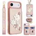 thumbnail image 5 of Tianyedafor iPhone Air Case Leather 6.5 Inch Flower Wallet 4Pcs Card Holder Leather Flip Cover Long/Short Lanyards with Stand Pink, 5 of 5