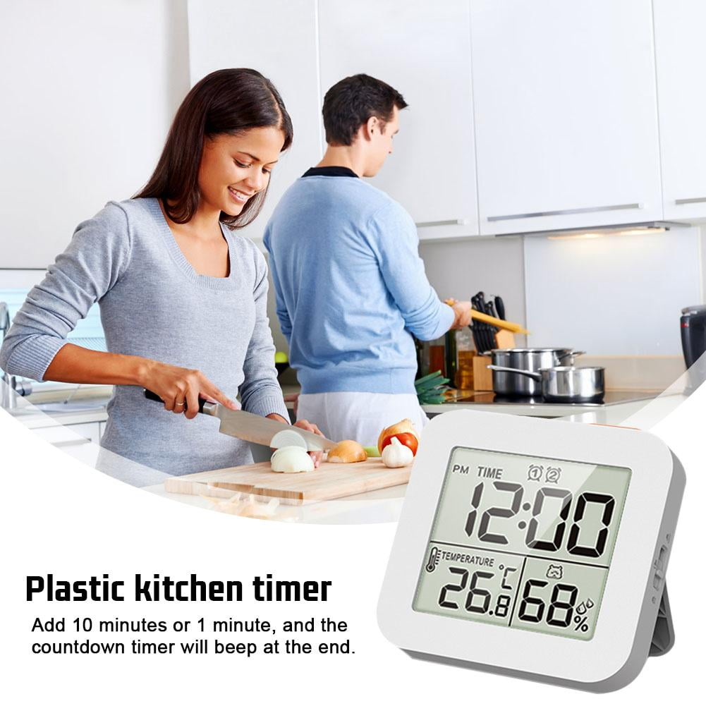Waterproof LCD Shower Clock Timer, Touch Screen Humidity/Temperature Display Suction Wall Mount Bathroom Alarm