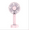 Pink, variant on LNGOOR Outdoor Handheld Fan Portable,Mini Hand Held Fan with USB Rechargeable Battery,3 Speed Personal Desk Table Fan with Base,Small Makeup Eyelash Fan for Women Girls Kids -White