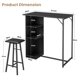 thumbnail image 5 of Yeshouse Juego de mesa y sillas de bar pequeñas de 3 piezas con 3 estantes de almacenamiento, mesa de comedor de cocina retro para 2 personas, muebles de apartamento que ahorran espacio con taburetes, 5 of 9