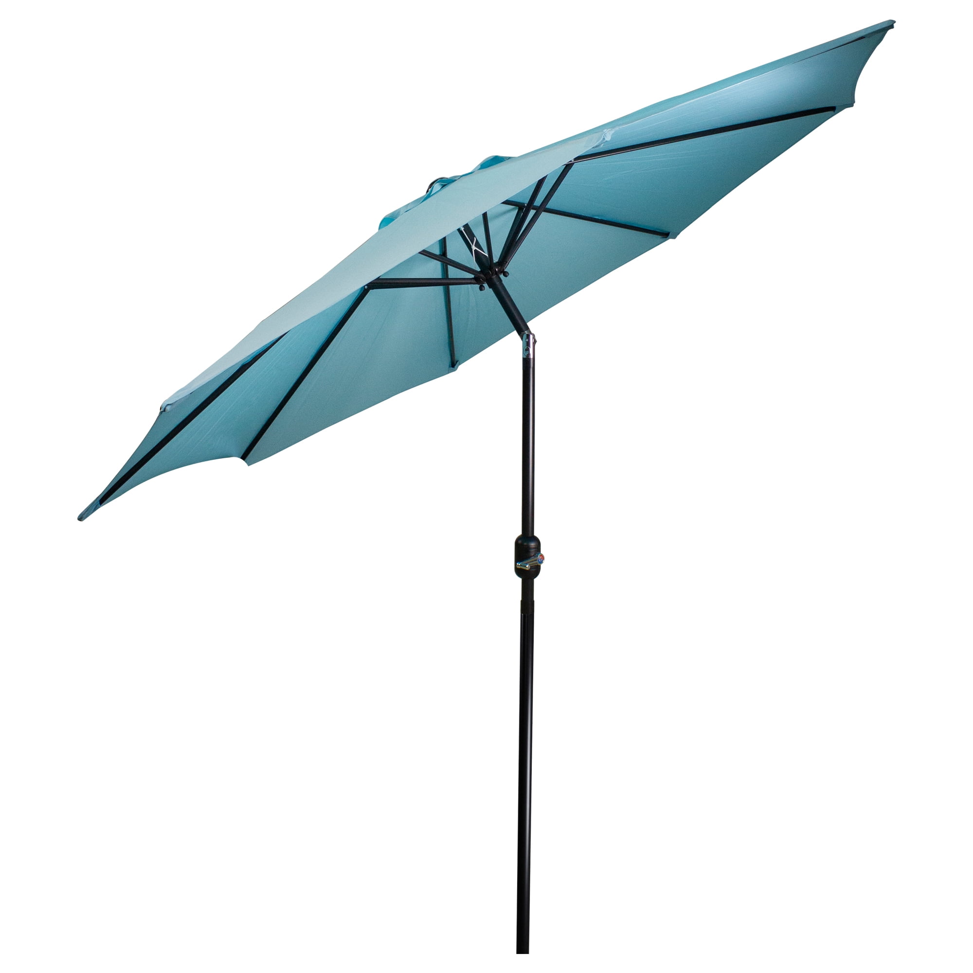 Northlight 9' Outdoor Patio Market Umbrella with Hand Crank and Tilt - Turquoise Blue