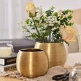 thumbnail image 3 of 2024 Modern Minimalist Ceramic Round Vase Gold For Decorative Succulents In Indoor And, 3 of 5