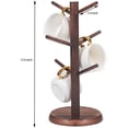 thumbnail image 2 of Mug HangerTre, Coffee Cup Holder with 6 Hooks, Wood Coffee Mug Holder for Counter, Coffee Bar Accessories and Decor,Coffee Organizer Station (Walnut), 2 of 7