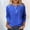 Blue, variant on 3/4 Sleeve Women's Top Casual Loose Round Neck T Shirt Cute Solid Color Long Version Top Polyester Womens Shirt Stretch Tee Athletic Women Women Shirts Workout Short Sleeve Raglan Shirt Women Long