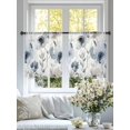 thumbnail image 3 of Blue Grey Spring Floral Sheer Curtains 54 Inch Length 2 Panels Set, Elegant Summer Botanical Voile Window Treatment Rod Pocket Short Kitchen Curtains Drapes for Bedroom 52"x54"x2, 3 of 7