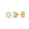 thumbnail image 2 of 9ct Gold Jewelco London CZ 6 Claw Solitaire Stud Earrings, 4mm 0.50CTS, 2 of 4