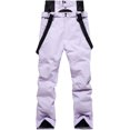 thumbnail image 3 of Baberos de nieve para mujer, pantalones de nieve impermeables, resistentes al viento, con cremallera frontal, ropa de esquí, trajes de nieve, mono de una pieza para invierno, 3 of 4