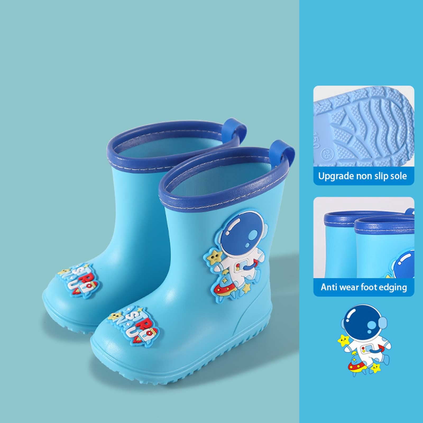 Toddler Girl Rain Boots Breathable and Soft Waterproof Toddler Rainboots Kids Outdoor Water Shoes Blue 2.5-3 Years