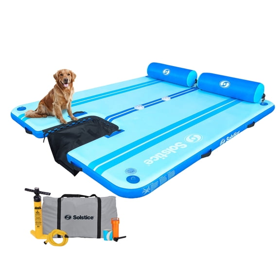 Solstice Original Floating Inflatable Dock RISE Water Mat 10x8 Ft Platform