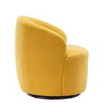 thumbnail image 4 of Swivel Barrel Chairs Accent Chair, 360° Swivel Single Armchair Round Lounge with Backrest for Living Room,Teddy Fabric (Yellow), 4 of 8