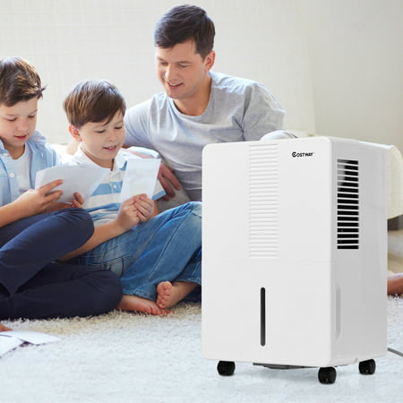 Costway Portable 30 Pint Dehumidifier Humidity Control Up to 1500 Sq.Ft. W/ Fan