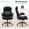 thumbnail image 3 of Homall Big and Tall Office Chair 500lbs, Heavy Duty High Back Executive Office Desk Chair, Ergonomic PU Leather Home Computer Chair with Flip-Up Armrests, 3 of 7