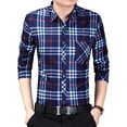 thumbnail image 1 of Camisa a Cuadros de Manga Larga para Hombre, Camiseta cómoda Informal de Ajuste Regular para Compras en casa, Citas, Trabajo de Oficina, Rojo, XL Sailing, 1 of 10