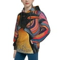 thumbnail image 2 of KLL Unisex Kids Boys Girls Hooded Pocket Pullover Hoodies-Abstract Pattern Penguin, 2 of 5