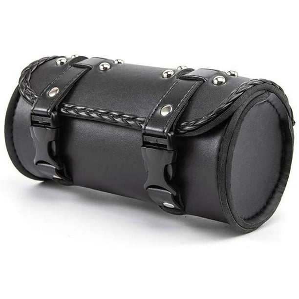 Motorcycle Fork Bag Pu Leather Bicycle Handlebar Tool Pouch Sissy Bar Roll Storage Bag Saddle 3373