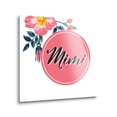 thumbnail image 2 of Mimi Fuchsia Circle Floral 12 x 12 Glass Wall Hanging Sign, 2 of 4