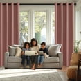 thumbnail image 5 of JIUZHEN Dried Rose Grommet Blackout Curtains for Bedroom, Thermal Insulated & Light Blocking Window Curtains for Living Room, 2 Panels with Tiebacks, 42 x 45 Inch Length, 5 of 9