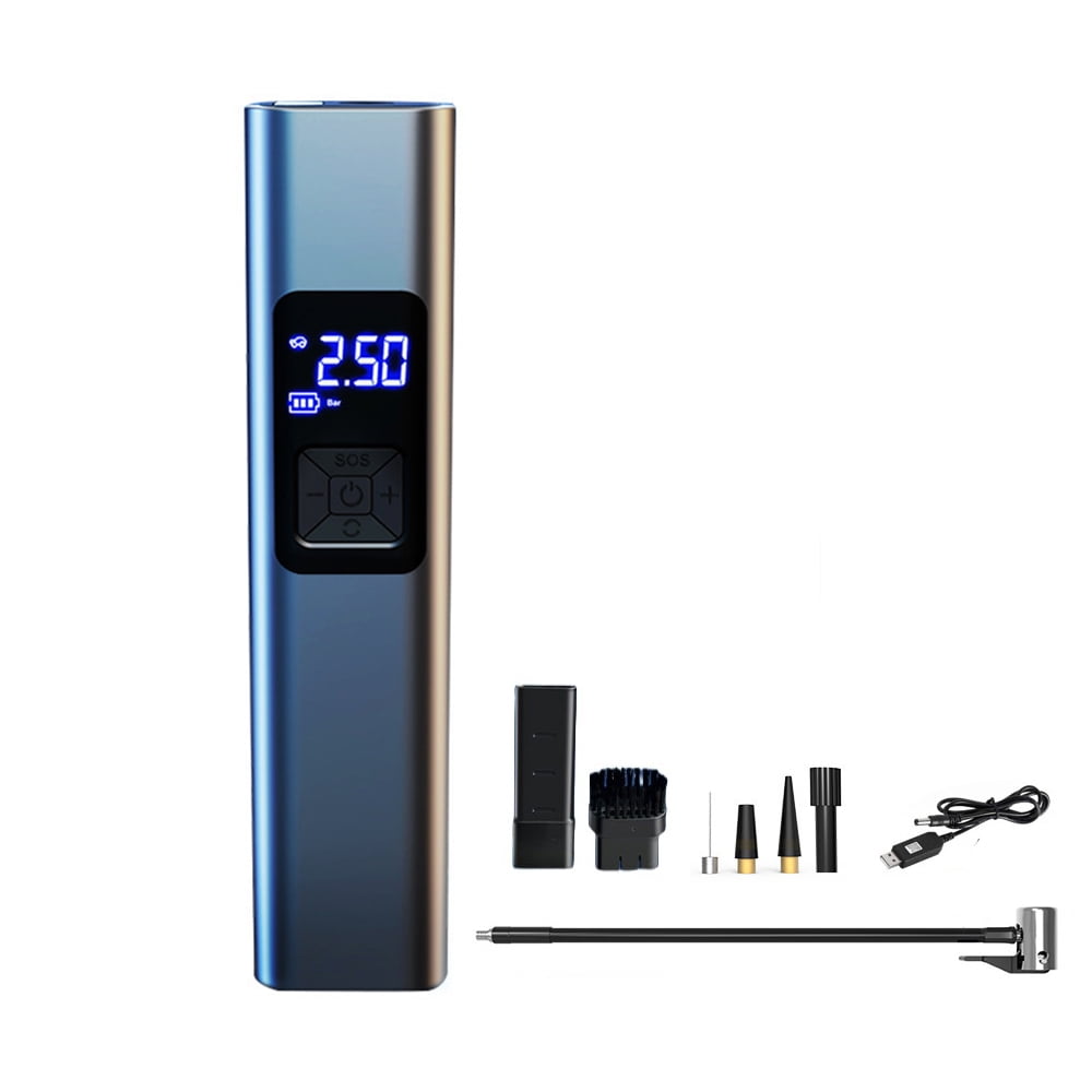 2-in-1 Cordless Car Vacuum Cleaner & Tire Inflator - 15000Pa Suction, 150PSI Air Pump, Type-C Charge