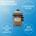 thumbnail image 4 of Hayward W3C3030 325 Square Feet SwimClear Outdoor In Ground Pool Cartridge Filter with Rapid Release Air Valve and Secure Flange Clamp, 4 of 10