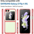 thumbnail image 6 of Case for Samsung Galaxy Z Flip 5 Phone Case Slim Dropproof [Defend from Drop/Scratch/Slip/Fingerprint] Clear Acrylic Hard Back Soft TPU Bumper Hybrid Phone Case for Samsung Galaxy Z Flip 5-Red, 6 of 16