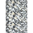 thumbnail image 3 of Cydiria Gray and Gold Shag Area Rug Abstract Lines Pattern Print Fluffy Carpet for Living Room, 4' x 6', 3 of 7