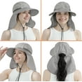 thumbnail image 3 of SUN CUBE Women Sun Hat Neck Flap Cover, UV Protection Wide Brim Fishing Hat, Ponytail Hole Hiking Hat, Foldable Beach Cap Gardening Camping Outdoor Safari Sun Hat, Summer Travel Gifts UPF 50+, Gray, 3 of 7
