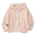 thumbnail image 3 of Abtuhar Toddler Girls Fall Winter Hooded Casual Outerwear and Jackets Solid Drop‑shoulder Wind‑proof Sun‑protection Zip‑up Coat for 3‑16 Years, 3 of 5