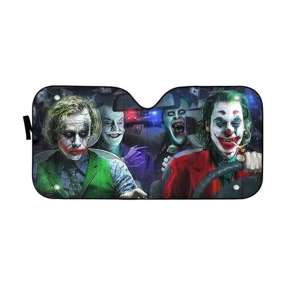 3D Halloween Clowns Windshield Sunshade Universal Fit Cars Suv Truck