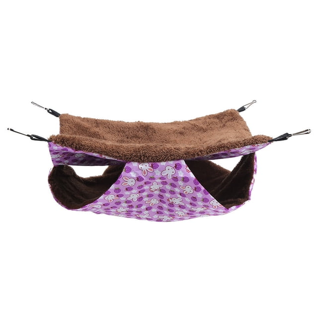 Purple Double Layer Interlayer Warm Hammock Hanging Bed House Sleeping Bag For Squirrel Small Pets